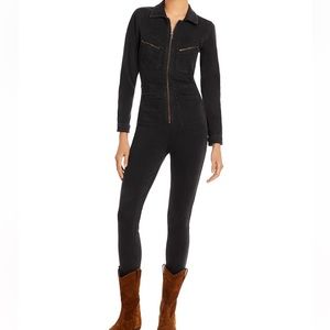 Free people Lennox black denim jumpsuit